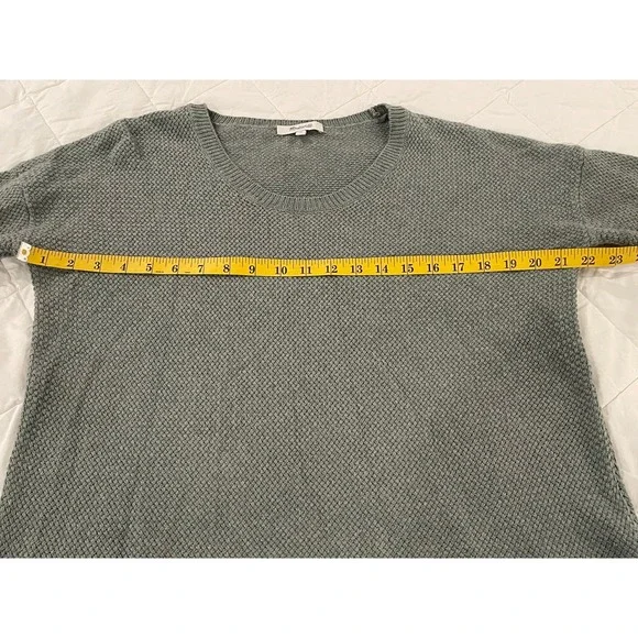 00127 - Madewell Off Grey-Green Waffle Knit High-Low Pullover Sweater S - Picture 5 of 11